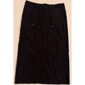 Y2K Vintage Riveted by Lee Long Black Side Zip Maxi Skirt Size L